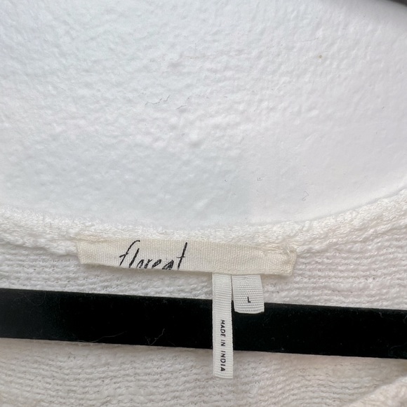 Anthropologie Floreat Macrame Crochet Knit Cotton Long Sleeve Sweater White Sz L - Picture 4 of 6